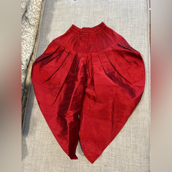 Toddler boy sherwani, size 1, Rajwadi, beige and red with pant - Picture 8 of 16